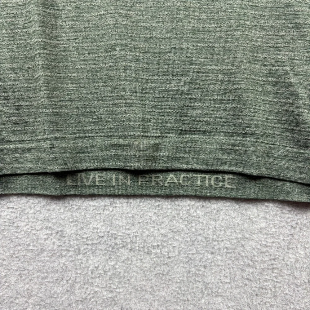 Lululemon Metal Vent Tech Shirt Mens Medium Green Striped Short Sleeve Gym